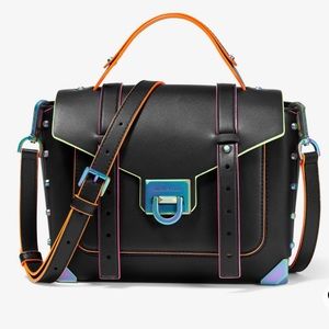 NWT Michael Kors Manhattan Medium Contrast Trim Leather Satchel